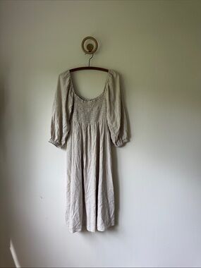 Rachel Pally Cream Smocked Midi Dress